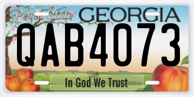 GA license plate QAB4073