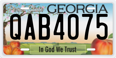 GA license plate QAB4075