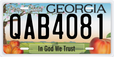 GA license plate QAB4081