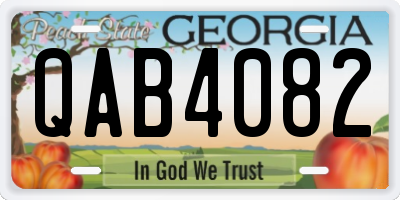 GA license plate QAB4082