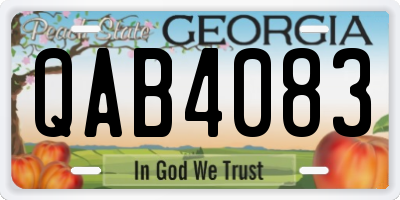 GA license plate QAB4083