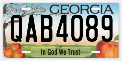 GA license plate QAB4089