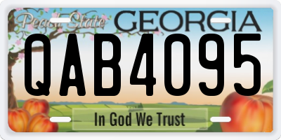 GA license plate QAB4095