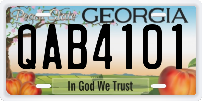 GA license plate QAB4101