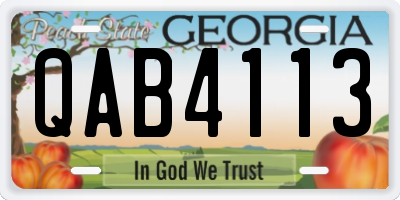 GA license plate QAB4113