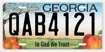 GA license plate QAB4121