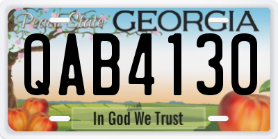 GA license plate QAB4130