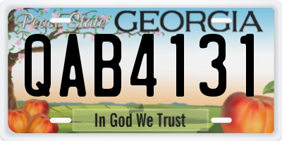 GA license plate QAB4131