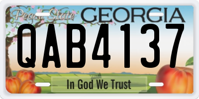 GA license plate QAB4137