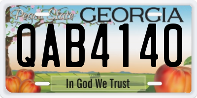 GA license plate QAB4140
