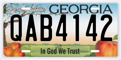 GA license plate QAB4142