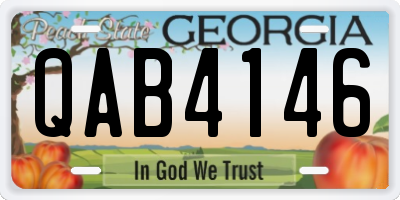 GA license plate QAB4146