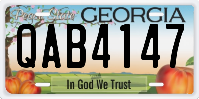 GA license plate QAB4147