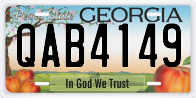 GA license plate QAB4149