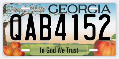 GA license plate QAB4152