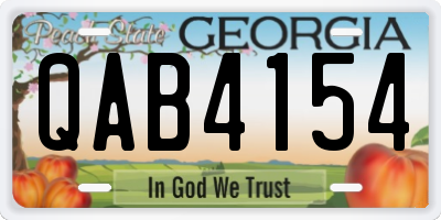 GA license plate QAB4154