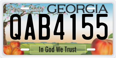 GA license plate QAB4155