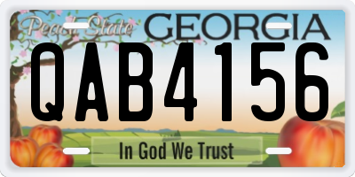 GA license plate QAB4156