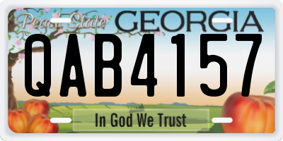 GA license plate QAB4157
