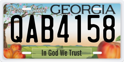 GA license plate QAB4158