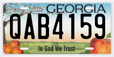 GA license plate QAB4159