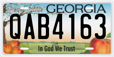 GA license plate QAB4163