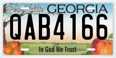 GA license plate QAB4166