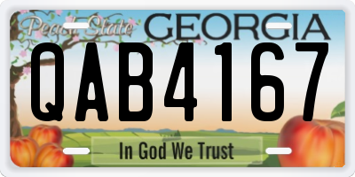 GA license plate QAB4167