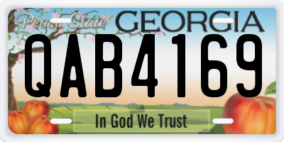 GA license plate QAB4169