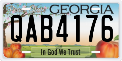 GA license plate QAB4176