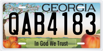GA license plate QAB4183