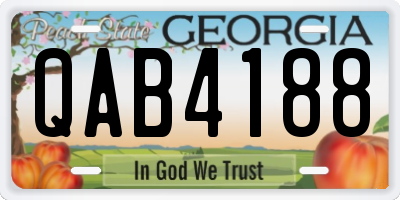 GA license plate QAB4188