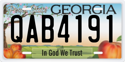 GA license plate QAB4191