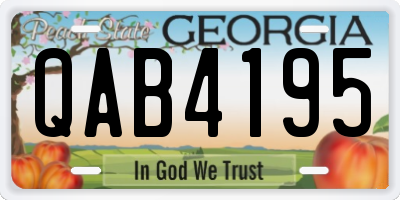 GA license plate QAB4195