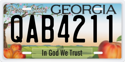 GA license plate QAB4211
