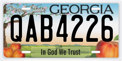 GA license plate QAB4226