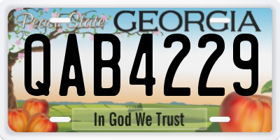 GA license plate QAB4229