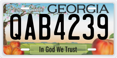 GA license plate QAB4239