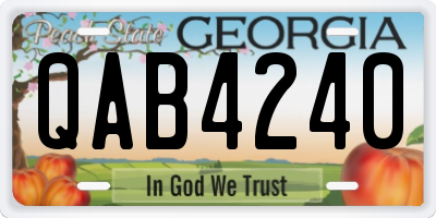 GA license plate QAB4240