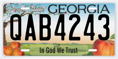 GA license plate QAB4243