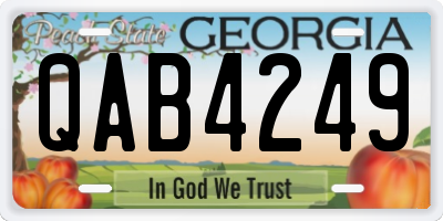 GA license plate QAB4249