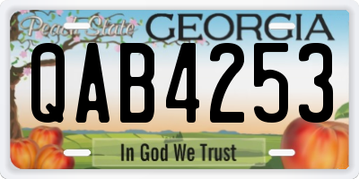 GA license plate QAB4253