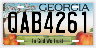 GA license plate QAB4261