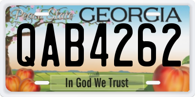 GA license plate QAB4262