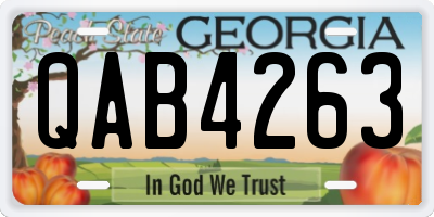 GA license plate QAB4263
