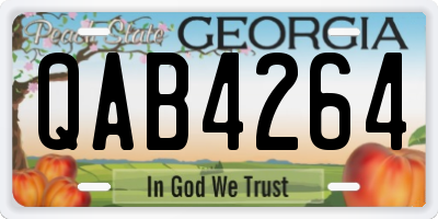 GA license plate QAB4264