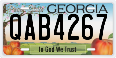 GA license plate QAB4267
