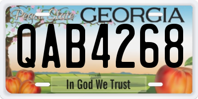 GA license plate QAB4268