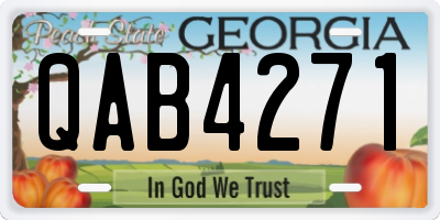 GA license plate QAB4271