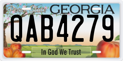 GA license plate QAB4279